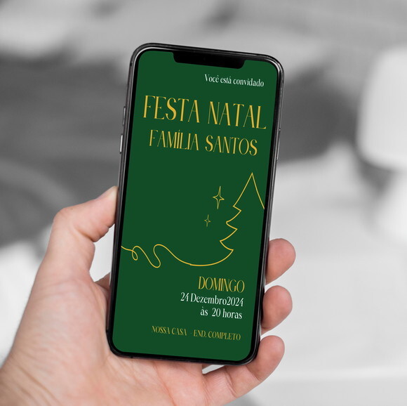 Convite Digital Ceia de Natal em Familia Verde