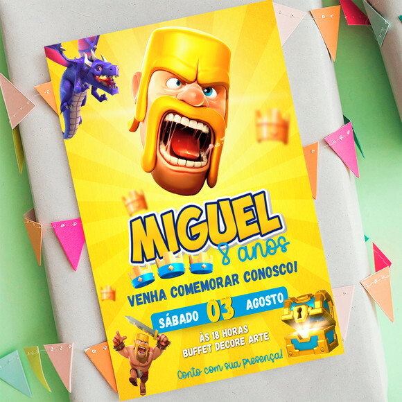 Convite Digital Clash Royale