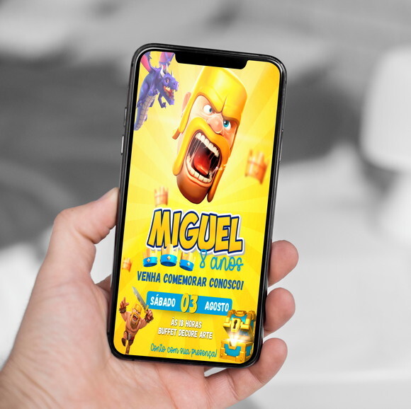 Convite Digital Clash Royale