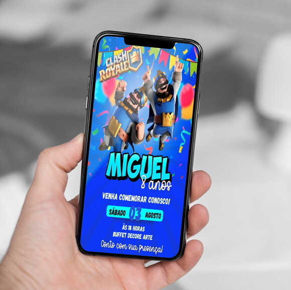 Convite Digital Clash Royale