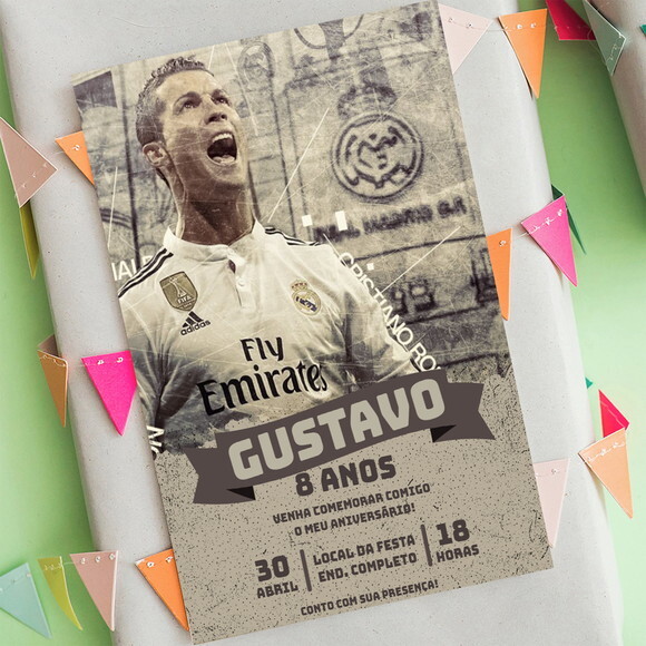 Convite Digital Cristiano Ronaldo Jogador Futebol