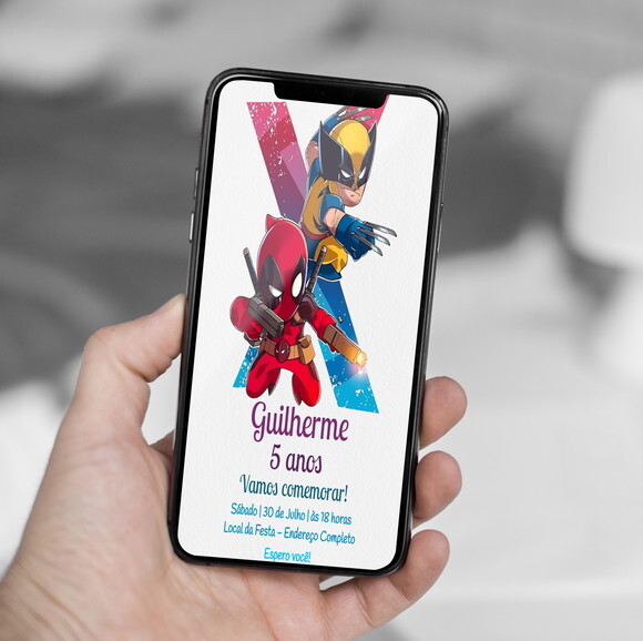 Convite Digital Dead Pool e Wolverine