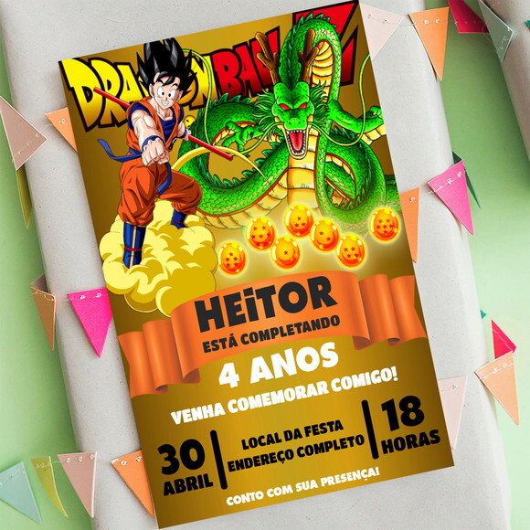Convite Digital Dragon Ball Z