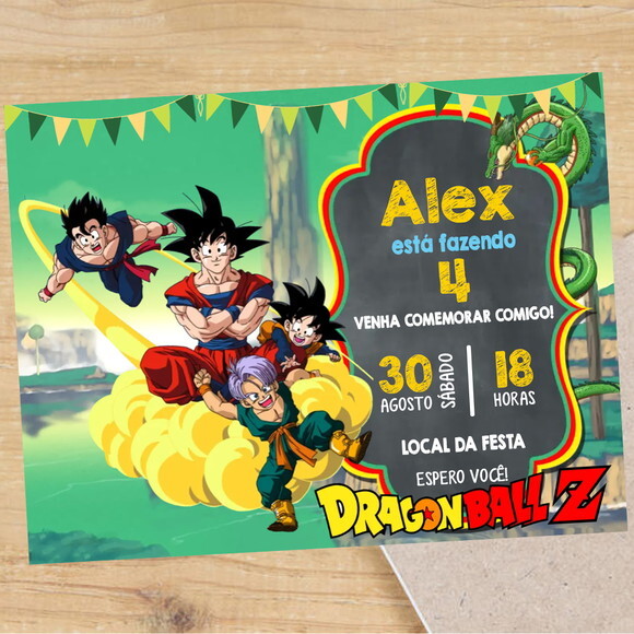 Convite Digital Dragon Ball Z