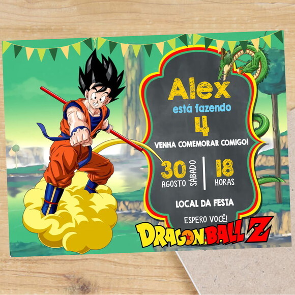 Convite Digital Dragon Ball Z