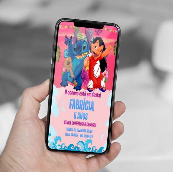 Convite Digital Lilo e Stitch