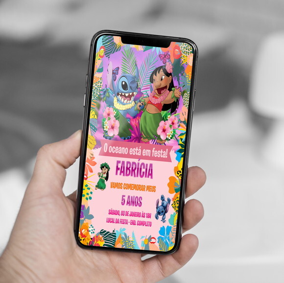 Convite Digital Lilo e Stitch