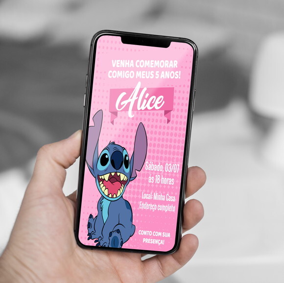 Convite Digital Lilo e Stitch