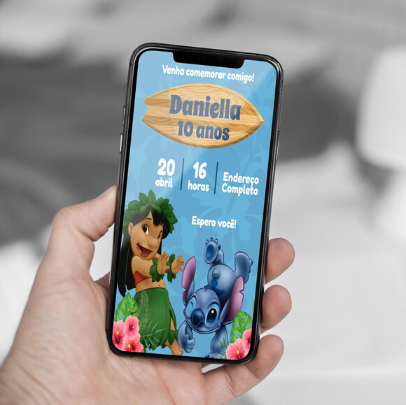 Convite Digital Lilo e Stitch