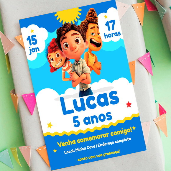 Convite Digital Luca Disney Convite Festa Infantil