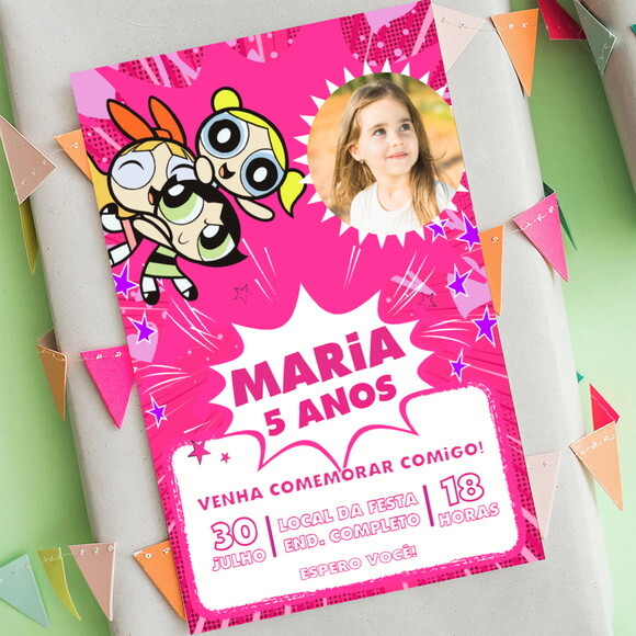 Convite Digital Meninas Super Poderosas