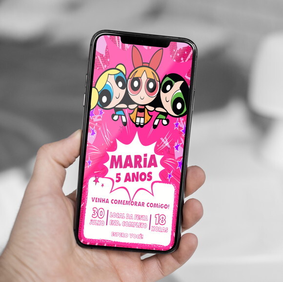 Convite Digital Meninas Super Poderosas