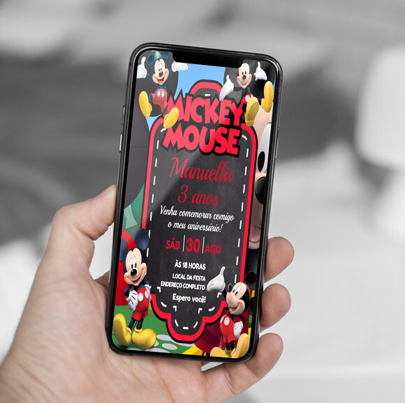 Convite Digital Mickey Mouse
