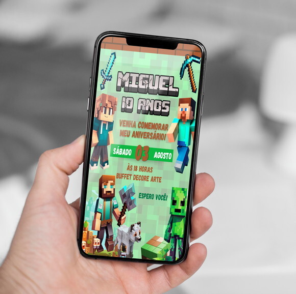 Convite Digital Minecraft