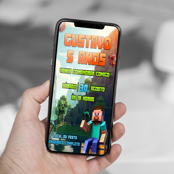 Convite Digital Minecraft