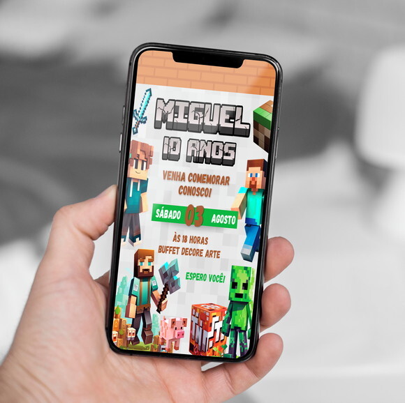 Convite Digital Minecraft