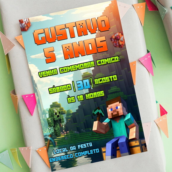 Convite Digital Minecraft
