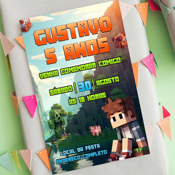 Convite Digital Minecraft