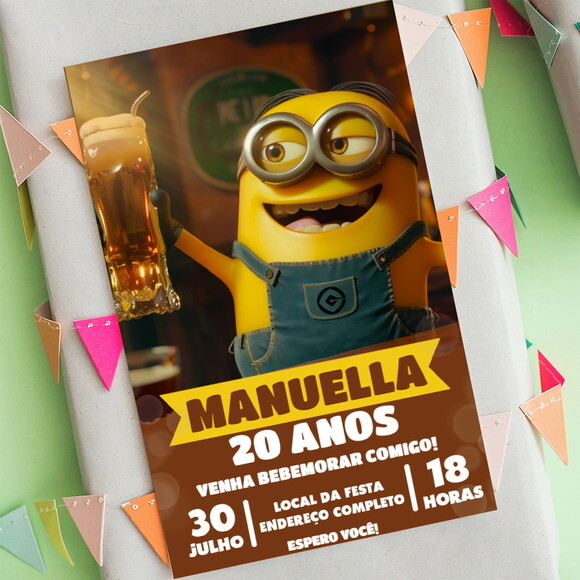 Convite Digital Minions Boteco