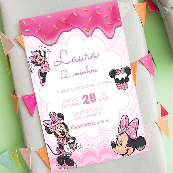Convite Digital Minnie Confeiteira