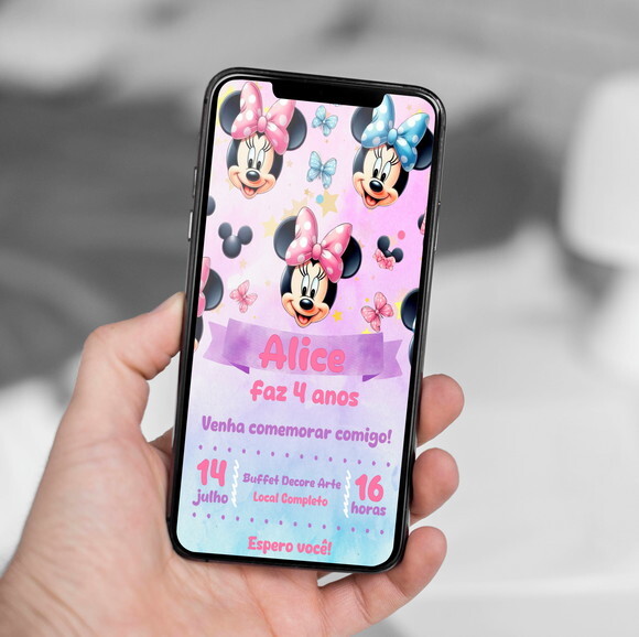 Convite Digital Minnie Mouse
