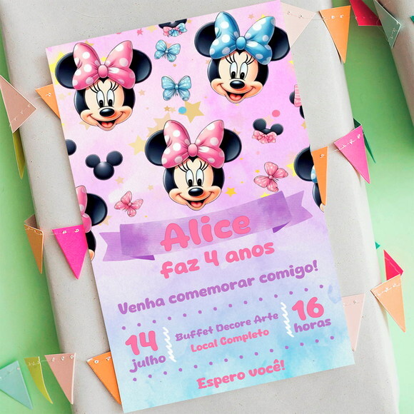 Convite Digital Minnie Mouse