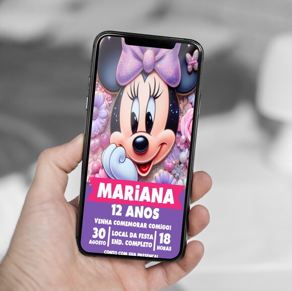 Convite Digital Minnie Mouse