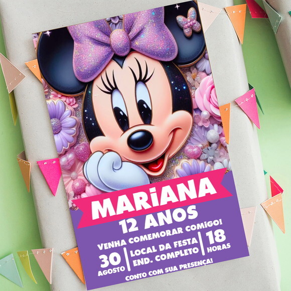 Convite Digital Minnie Mouse