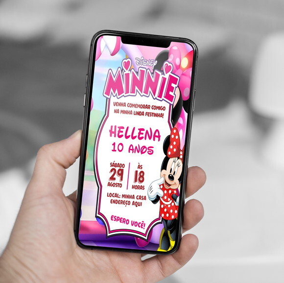 Convite Digital Minnie Vermelha