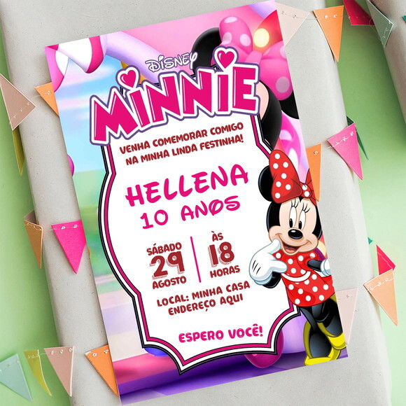 Convite Digital Minnie Vermelha