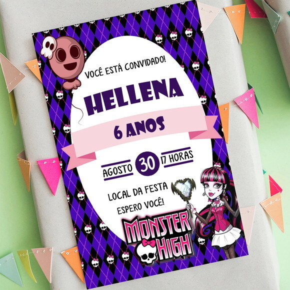 Convite Digital Monster High - Draculaura