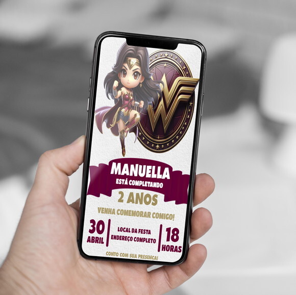 Convite Digital Mulher Maravilha