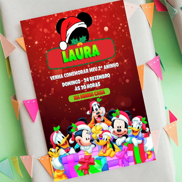 Convite Digital Natal do Mickey- Turma do Mickey
