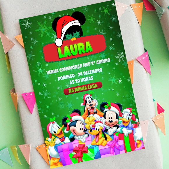 Convite Digital Natal do Mickey- Turma do Mickey
