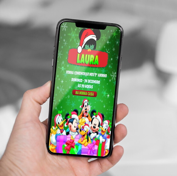 Convite Digital Natal do Mickey- Turma do Mickey