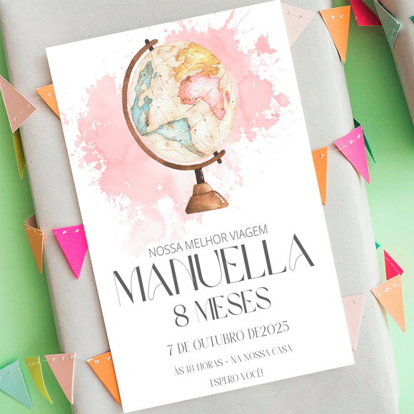 Convite Digital Nossa Melhor Viagem Mêsversário Aniversário
