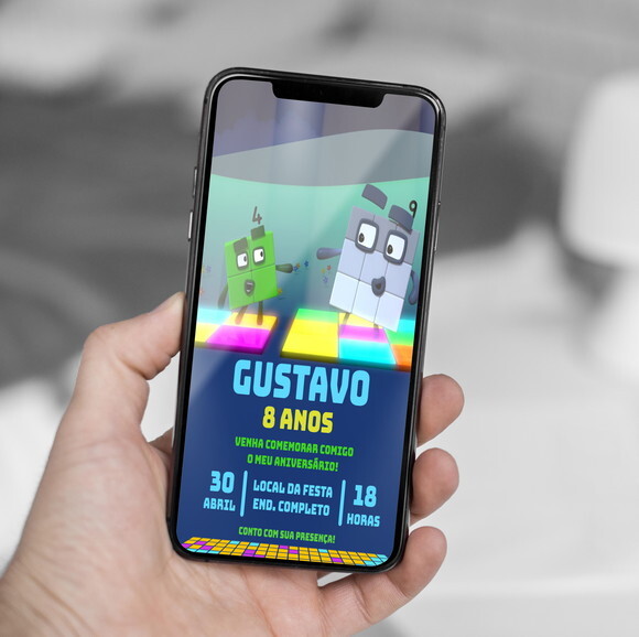 Convite Digital Numberblocks