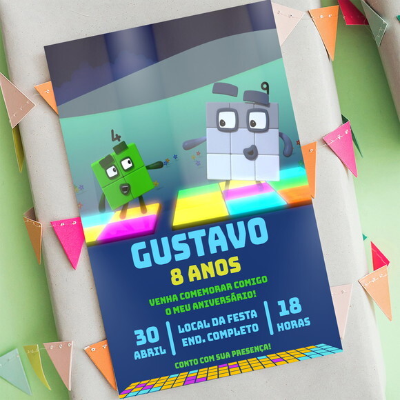 Convite Digital Numberblocks