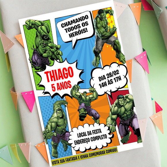 Convite Digital o Incrivel Hulk