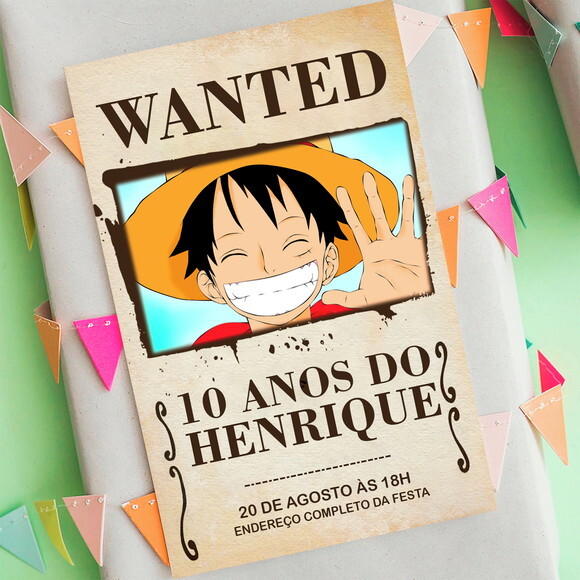 Convite Digital One Piece Procurado