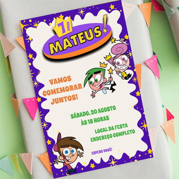 Convite Digital Padrinhos Mágicos