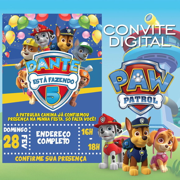 Convite Digital Patrulha Canina