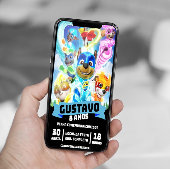 Convite Digital Patrulha Canina Heróis