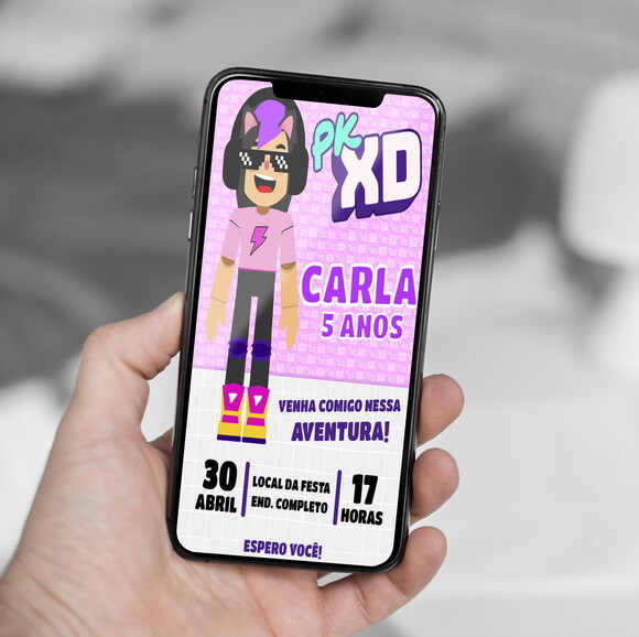 Convite Digital Pk Xd Menina