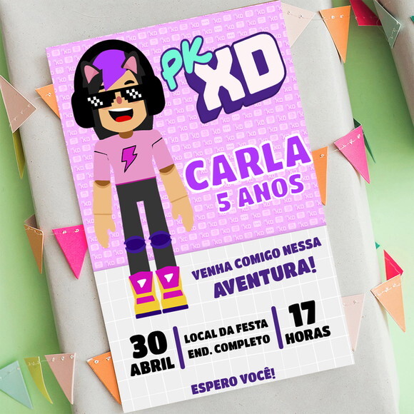Convite Digital Pk Xd Menina