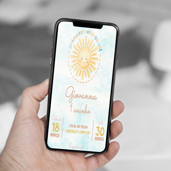 Convite Digital Primeira Volta ao Sol
