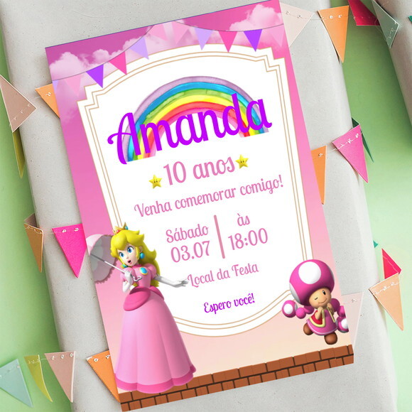 Convite Digital Princesa Peach