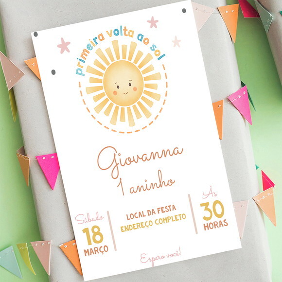 Convite Digital Primeira Volta ao Sol