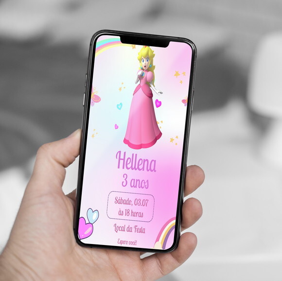 Convite Digital Princesa Peach