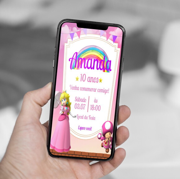 Convite Digital Princesa Peach